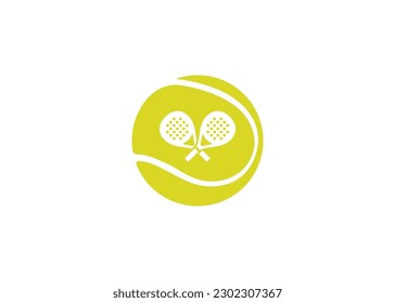 Padel ball club icon logo design vector