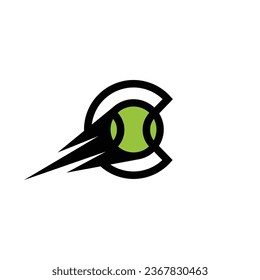 Padel ball inside the letter C with its speed