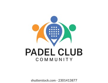 Padel club community logo design vector