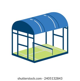 padel court nobody illustration isolated