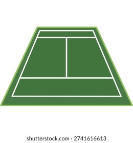 Padel court in perspective view icon for sports facility promotion and club layout design elements