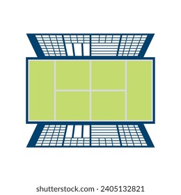 padel court top view illustration isolated