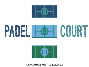 Padel court vector logo concept