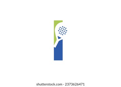 Padel font, Letter I padel logo design vector