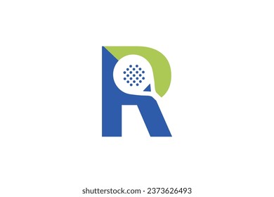 Padel font, Letter R padel logo design vector
