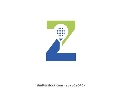 Padel font, Letter Z padel logo design vector