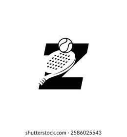 Padel font Letter Z padel logo design vector