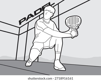 Fondo del juego de pádel con un hombre