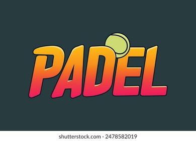 Padel graffiti text logo design vector