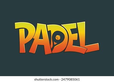 Padel graffiti text logo design vector