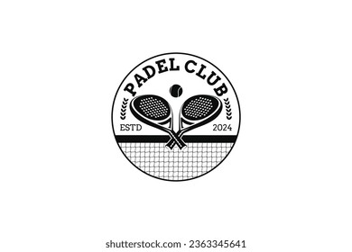 Padel logo. Padel club emblem badge logo design vector