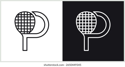 Padel Logo Letter P icon vector