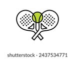 Padel logo padel Racket with ball logo design vector