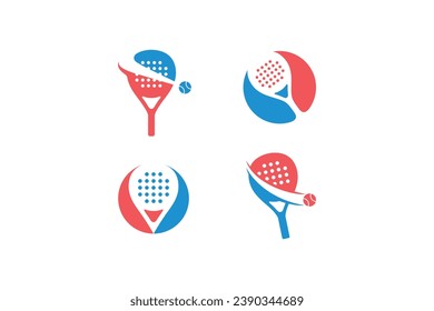 Padel logo padel Racket with ball logo design vector