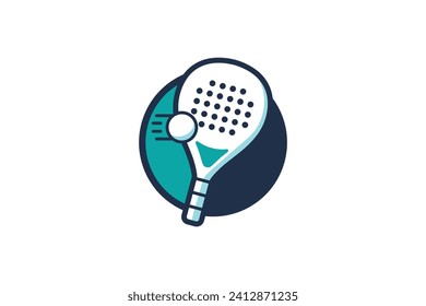 Padel logo padel Racket with ball logo design vector