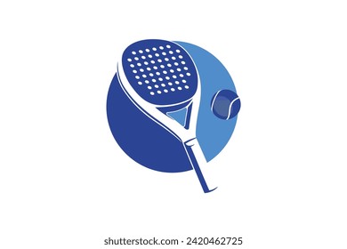 Padel-Logo-Paket Racket mit Ball-Logo-Design, Vektorgrafik