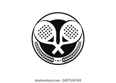 Padel logo padel Racket with ball logo design vector