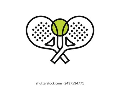 Padel logo padel Racket with ball logo design vector