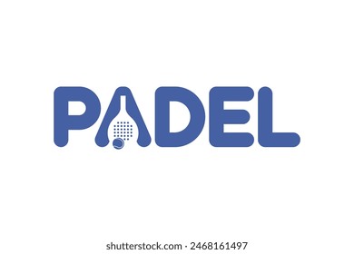 Padel logo, padel racket and ball logo design vector