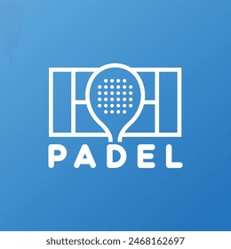 Padel logo, padel racket and ball logo design vector