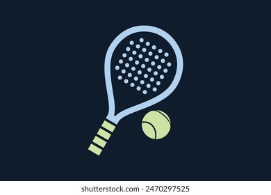 Padel logo padel Racket with ball logo design vector