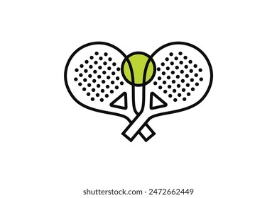 Padel logo padel Racket with ball logo design vector