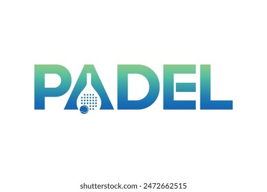 Padel logo, padel racket and ball logo design vector