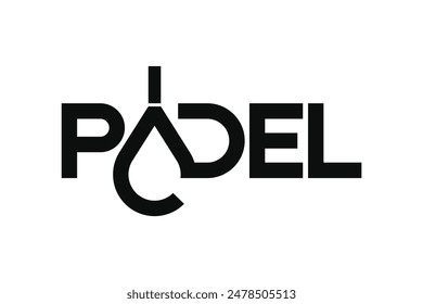 Padel logo, padel racket and ball logo design vector