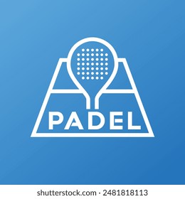 Padel logo, padel racket and ball logo design vector