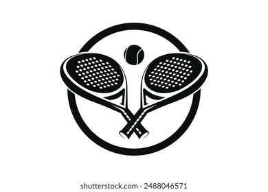 Padel logo padel Racket with ball logo design vector