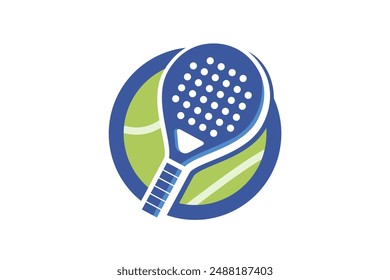 Padel logo padel Racket with ball logo design vector