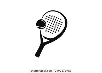 Padel logo padel Racket with ball logo design vector