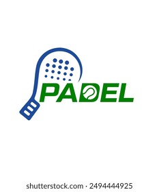 Padel-Logo, Padel Schläger und Ball-Logo-Design-Vektorgrafik