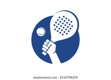 Padel logo padel Racket with ball logo design vector