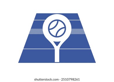 Padel logo, padel racket and ball logo design vector