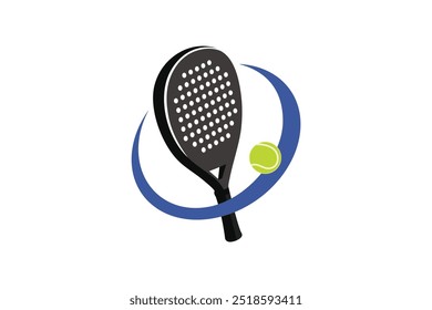 Padel logo padel Racket con Vector de diseño de logotipo de bola