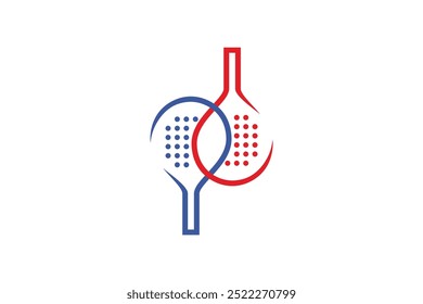 Padel logo padel Racket with ball logo design vector