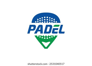 Padel-Logo, Padel-Schläger und Ball-Logo-Design Vektor