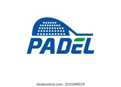 Logotipo del pádel, raqueta del pádel y Vector del diseño del logotipo de la bola