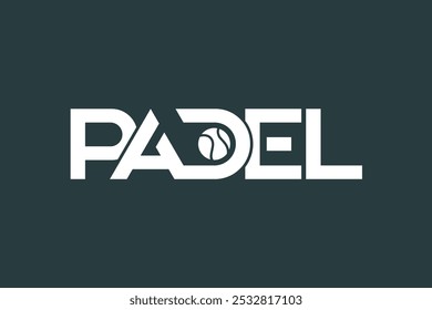 Logotipo del pádel, raqueta del pádel y Vector del diseño del logotipo de la bola