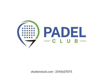 Padel logo padel Racket con Vector de diseño de logotipo de bola