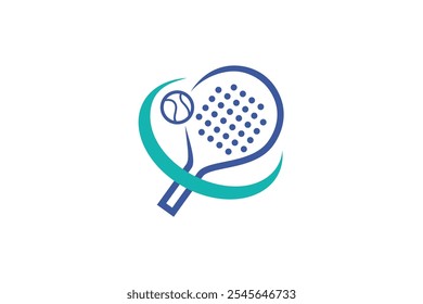 Padel logotipo padel Racket com bola logotipo design vetor
