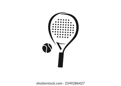 Padel logotipo padel Racket com bola logotipo design vetor