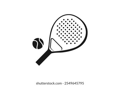 Padel logotipo padel Racket com bola logotipo design vetor