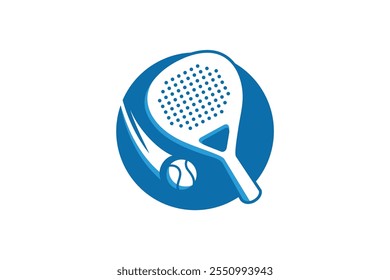 Padel logo padel Racket with ball logo design vector