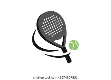 Padel logo padel Racket with ball logo design vector