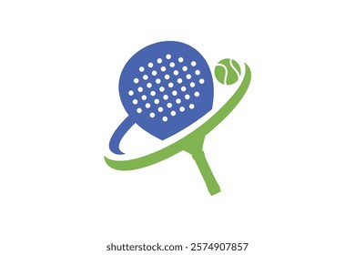 Padel logo padel Racket with ball logo design vector