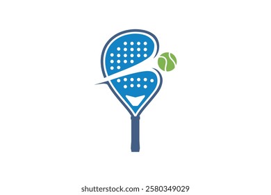 Padel logo padel Racket with ball logo design vector