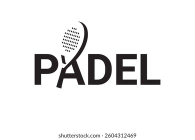 Padel logo, padel racket and ball logo design vector
