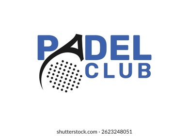 Padel logotipo padel Racket com bola logotipo design vetor